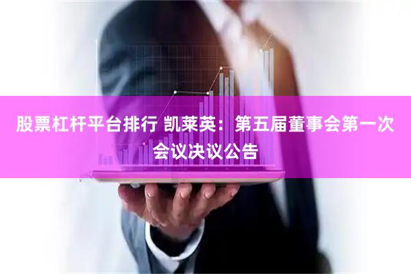 股票杠杆平台排行 凯莱英：第五届董事会第一次会议决议公告